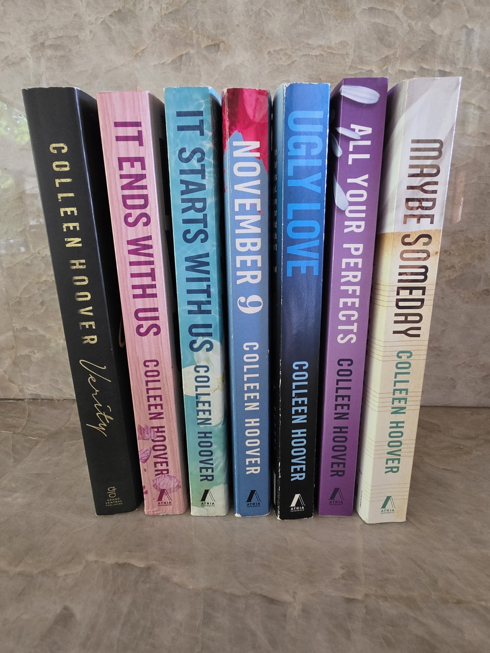 Bundle of 7 Colleen Hoover paperback books in good used condition